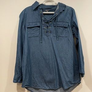 Long Sleeved Denim Blouse
